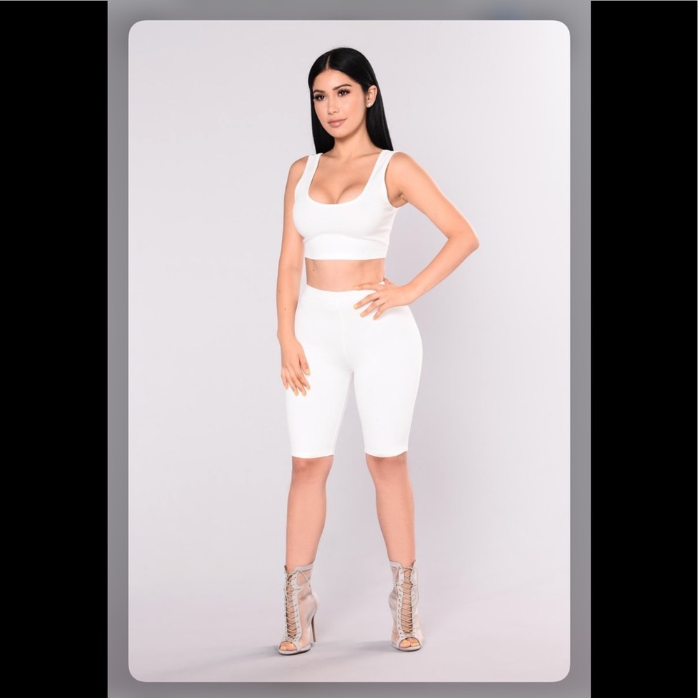 FASHION NOVA Medium Two Piece Short Set White